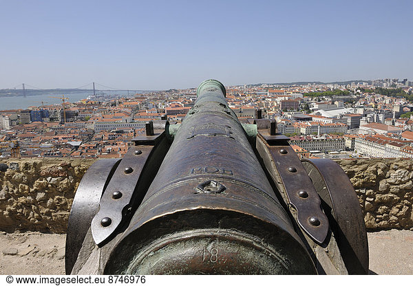 Lissabon  Hauptstadt  Fokus auf den Vordergrund  Fokus auf dem Vordergrund  Ansicht  Kanone  Portugal