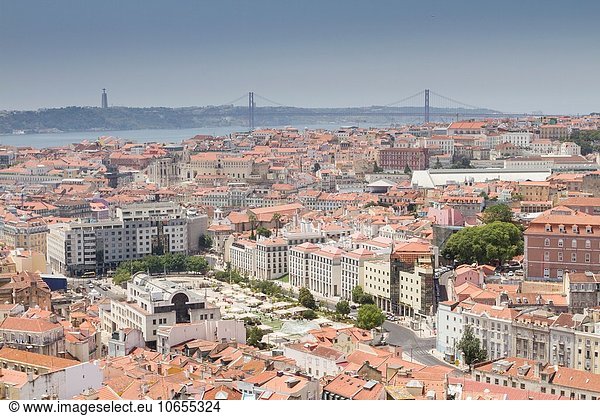 Lissabon Hauptstadt Panorama Ansicht Miradouro