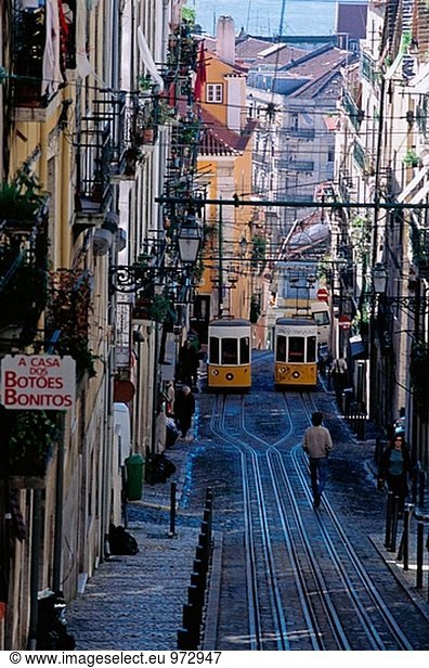 Lissabon Hauptstadt Seilbahn Chiado Portugal
