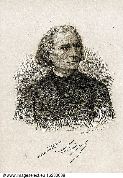 Liszt / Portrait / Etching / c. 1880