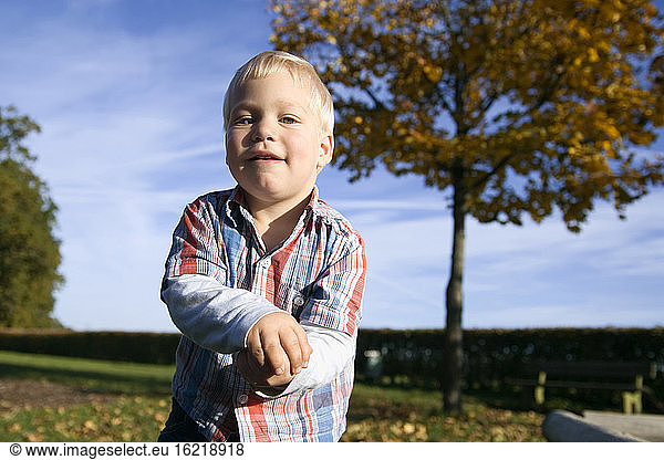 Little boy (2-3 years) playing in park  portrait