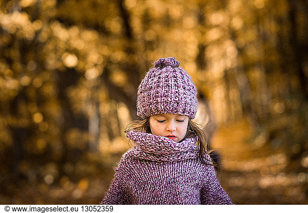 Little girl in forest