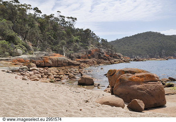 Little Gravelly Beach  Freycinet Peninsula  Ostküste Tasmaniens  Australien
