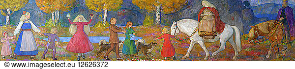 Little Kjersti and Elvenking. Artist: Werenskiold  Erik Theodor (1855-1938)