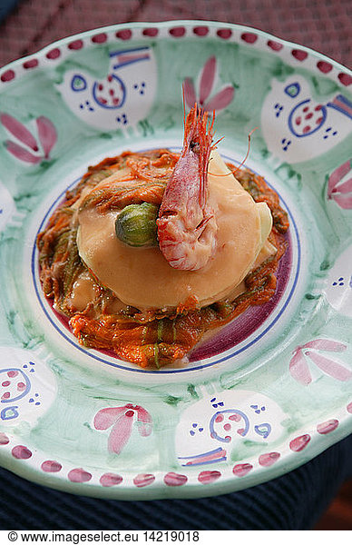 Little lasagne of crayfish with potatoes  Orestorante restaurant  Ponza island  Lazio  Italy
