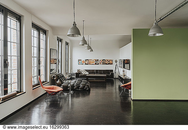 Living area in a designer loft