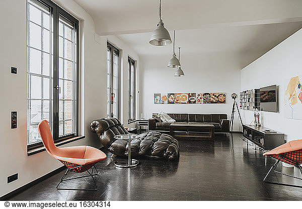 Living area in a designer loft