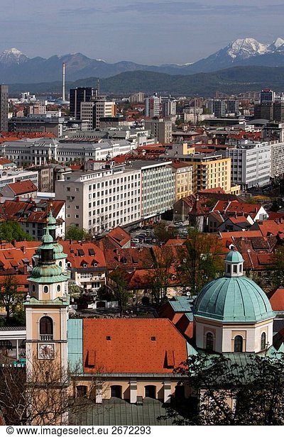 Ljubljana Hauptstadt Alpen Slowenien Innenstadt
