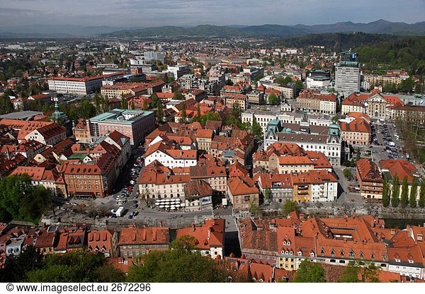 Ljubljana  Stadtzentrum  von Burg von Ljubljana  Slowenien