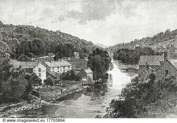 Llangollen  Denbighshire  Wales  hier im 19. Jahrhundert. Aus Welsh Pictures  veröffentlicht 1880.