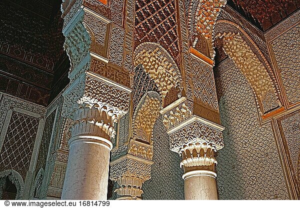 Loggia in der historischen königlichen Nekropole  Marrakesch  Marokko