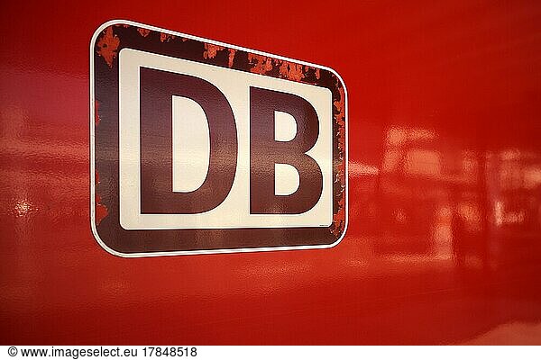 Logo Deutsche Bahn  regional express  main station  Stuttgart  Baden-Württemberg  Germany  Europe