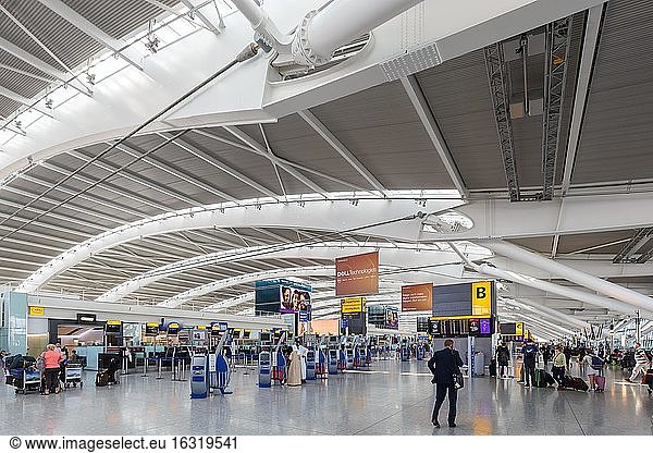 London  1 August 2018: Terminal 5 of Heathrow Airport (LHR) in the United Kingdom  United Kingdom  Europe