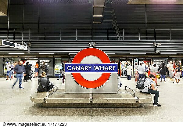 London  July 9  2019: London Underground Metro Symmetry Canary Wharf Jubilee Line  United Kingdom  Europe