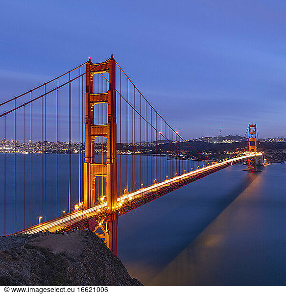 Long exposure of Golden Gate Bridge at San Francisco  California  USA