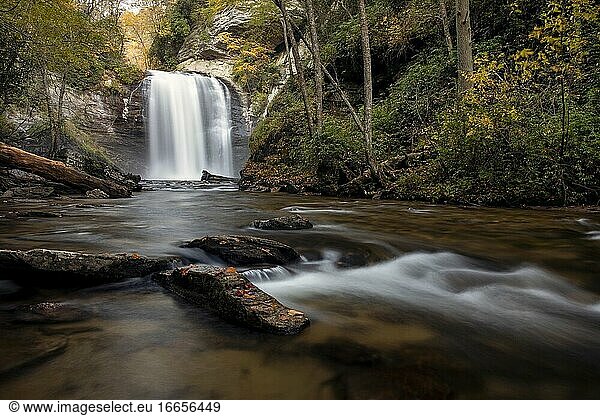 Looking Glass Falls - Pisgah National Forest - in der Nähe von Brevard  North Carolina USA.