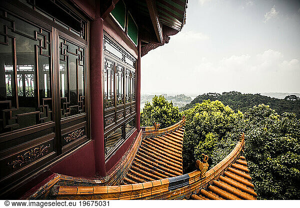 Looking out from a Chinese temple
