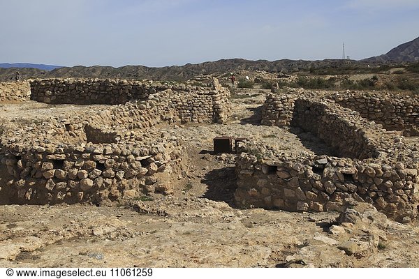 Los Millares prähistorische kupferzeitliche Siedlung archäologische Stätte Provinz Almería Spanien Europa