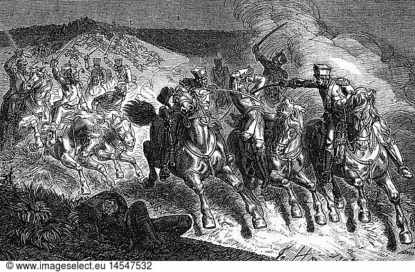 Louis Ferdinand  18.11.1772 - 10.10.1806  Prinz von PreuÃŸen  Tod im Gefecht bei Saalfeld  Xylografie  19. Jahrhundert