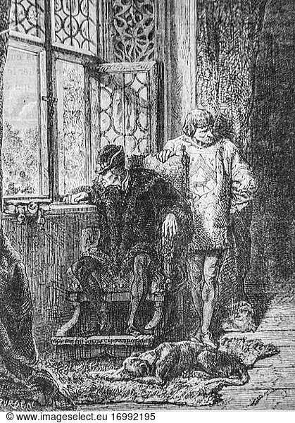 Louis XI in plessis les tours 1434-1493  volkstümliche Geschichte Frankreichs von henri martin  editor furne 1860.