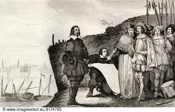 Louis Xiii The Just 1602 To 1643 At The Siege Of La Rochelle In October 1628 From Histoire De France By Colart Published Circa 1840