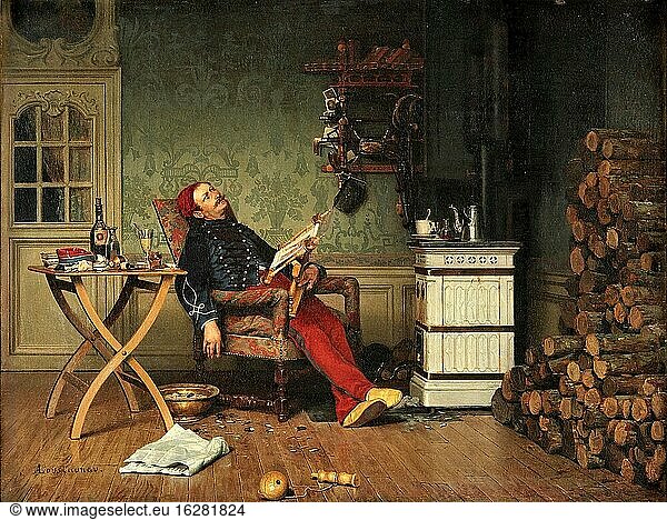 Loustaunau Auguste Louis Georges - Reveries - French School - 19th and Early 20th Century.