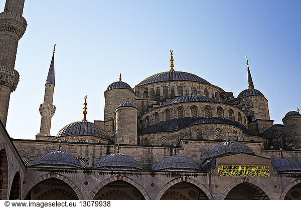 Low angle view of Blue Mosque against clear sky