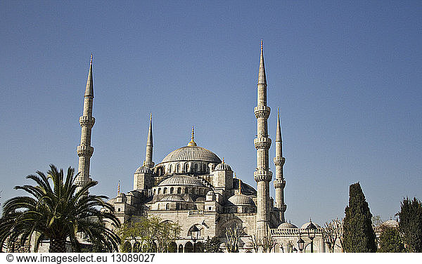 Low angle view of Blue Mosque against clear sky