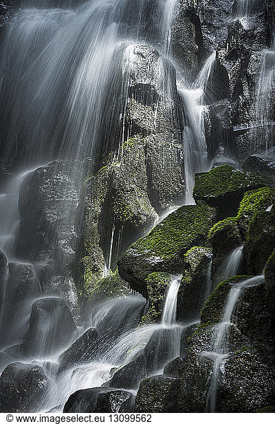 Low angle view of Ramona Falls at mount hood national forest