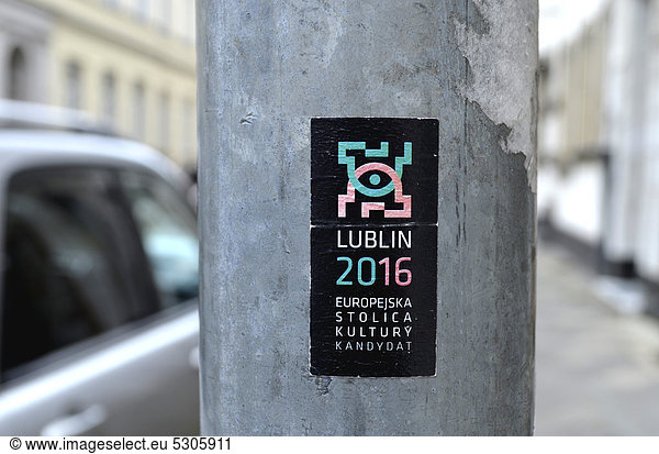 Lublin 2016  kultureller Aufkleber  Altstadt  Düsseldorf  Nordrhein-Westfalen  Deutschland  Europa