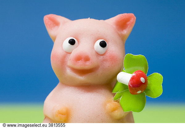 Lucky charm pig of marzipan