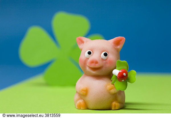 Lucky charm pig of marzipan