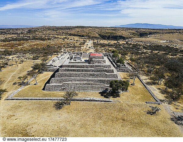 Luftaufnahme der archäologischen Stätte Cañada de la Virgen  Guanajuato  Mexiko  Mittelamerika