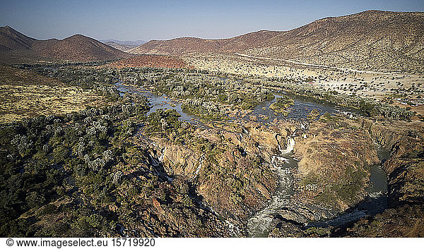 Luftaufnahme der Epupa-Fälle  Namibia