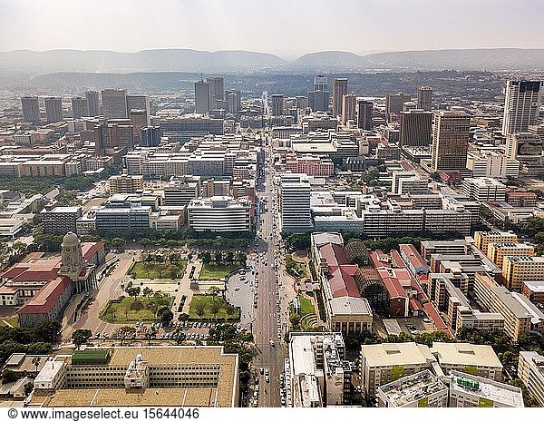 Luftaufnahme der Hochhäuser in der Innenstadt von Pretoria  Pretoria  Südafrika  Afrika