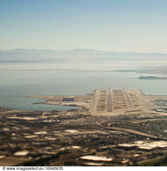 Luftaufnahme der Zersiedelung von San Francisco