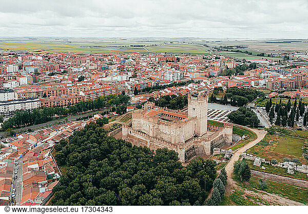 Luftaufnahme des Castillo de La Mota in Medina del Campo  Valladolid