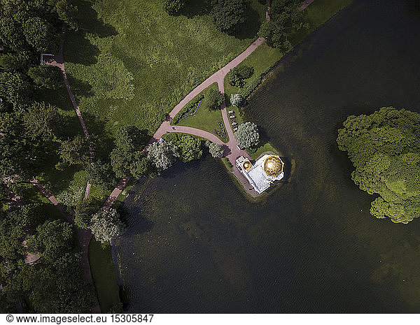 Luftaufnahme des Katharinenparks  St. Petersburg  Russland