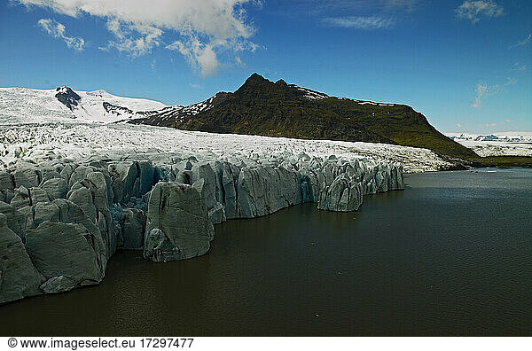 Luftaufnahme des Randes des Vatnajokull - des größten Gletschers Europas