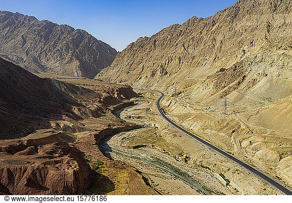 Luftaufnahme des Samangan-Tals  Afghanistan  Asien