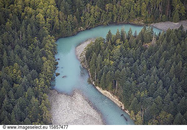 Luftaufnahme des Upper Stave River  Vancouver  B.C.