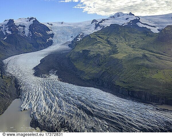 Luftaufnahmen Svínafellsjökull  Austurland  Island  Europa