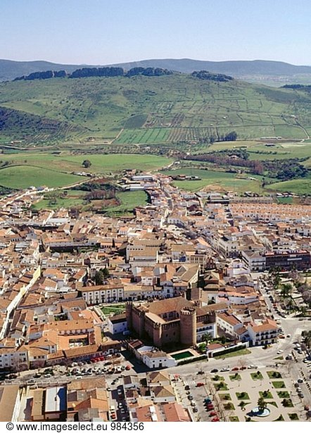 Luftbild von Zafra. Provinz Badajoz. Extremadura. Spanien