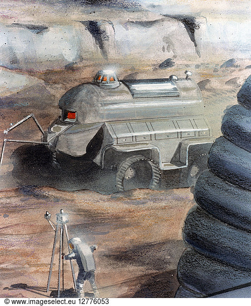 LUNAR ROVER  1989. Design for a lunar rover for NASA  capable of supporting a crew of four for up to two weeks on the surface of the moon. Illustration  1989.