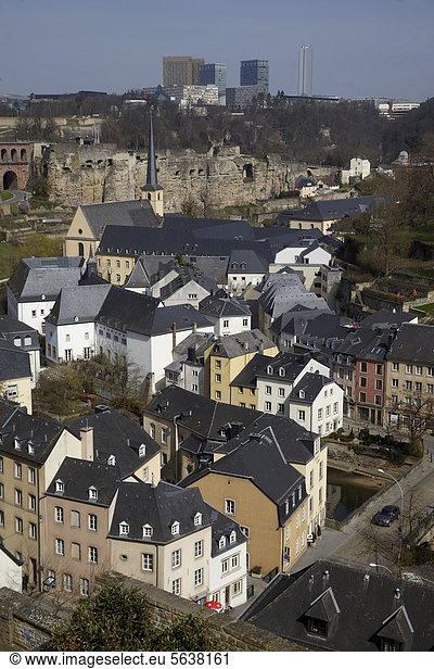 Luxemburg Hauptstadt Felsbrocken Europa europäisch Luxemburg Viertel Menge