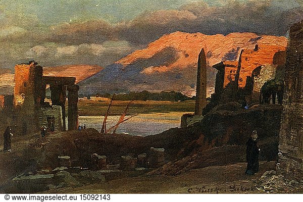 Luxor und die Berge von Theben ca. 1918-c1939. Schöpfer: Unbekannt.