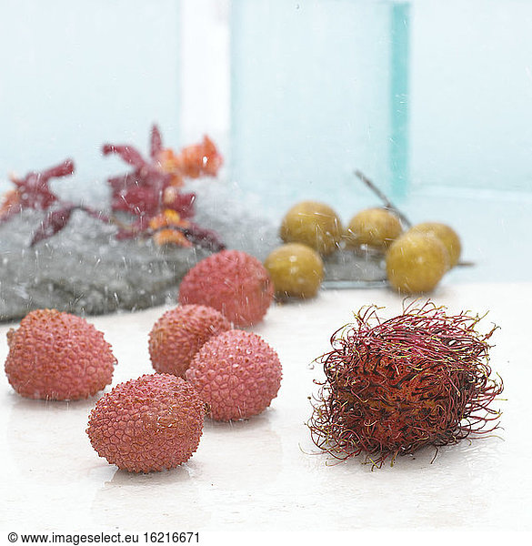 Lychees and Longan Fruit