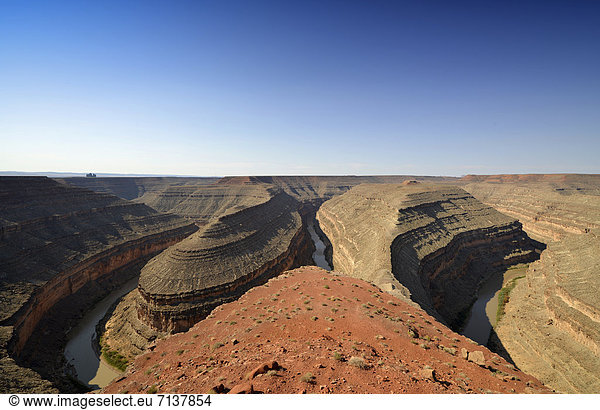 Mäander Flussschleife des San Juan River Goosenecks State Park San Juan County Utah Vereinigte Staaten von Amerika USA