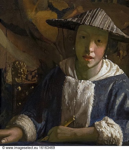 Mädchen mit einer Flöte  Johannes Vermeer  um 1670  National Gallery of Art  Washington DC  USA  Nordamerika.