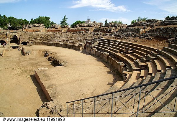 Mérida (Spain). Stages of the Roman Amphitheater of Mérida.